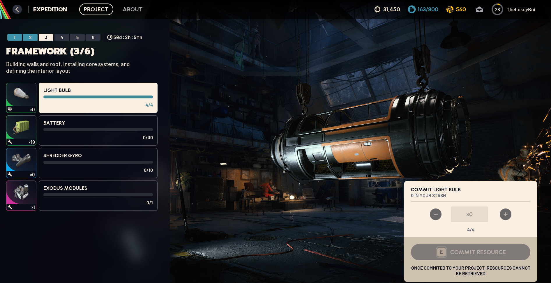 expeditions unlock chain — in-game screenshot