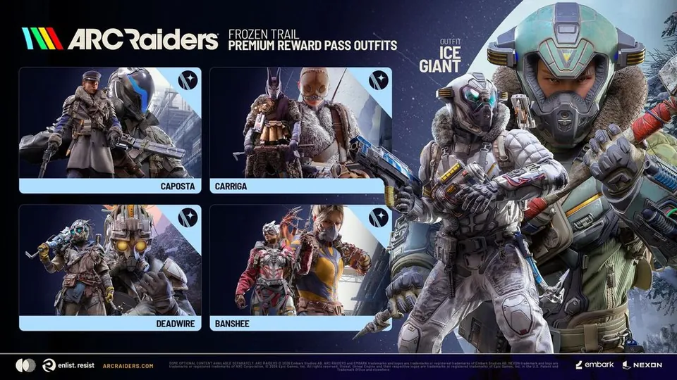Frozen Trail Premium Reward Pass outfits