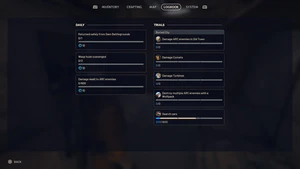 In-game logbook
