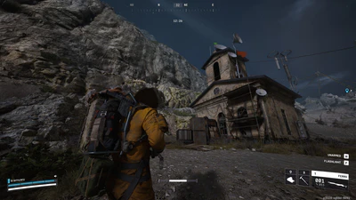 The Church with the satellite dish in the game world. Climb the scaffolding to reach the satellite dish.