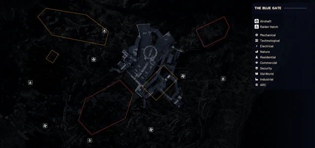 Underground overview of The Blue Gate