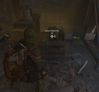 The flag is in a bag on the medical bed.