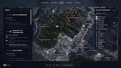 Search for the Flood Spill Intake near the Swamp