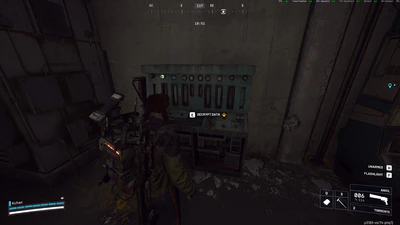 at the end of the room, find the terminal with an interact prompt to "decrypt data"