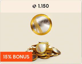 Purchase 1150 Raider Tokens. 15% Bonus