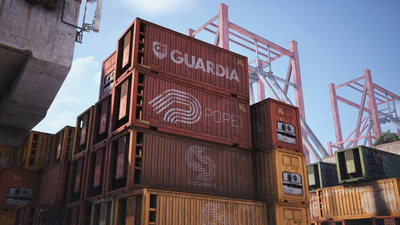 Stacked Shipping Container