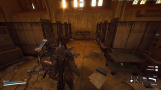 amongst the offices on the top floor, find the stack of terminals and interact with the second to last one on the right to finish the quest