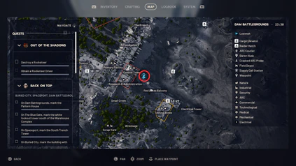 Flood access tunnel is located on the outer wall of the dam