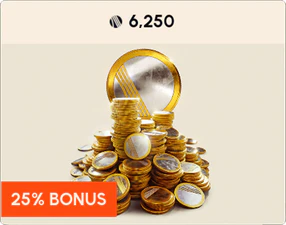 Purchase 6250 Raider Tokens. 25% Bonus