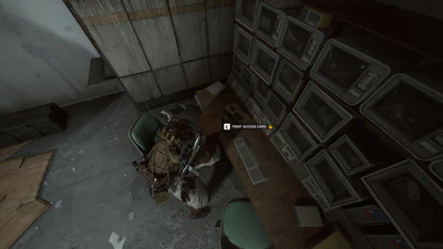 Printing an access card on the fourth-floor