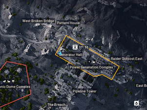Map location of the Notice Board in the Power Generation Complex.